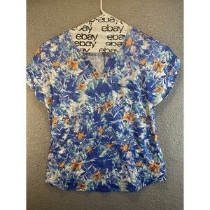 Dept 222 womens Floral Short Sleeve‎ Casual Pullover Top, Size 2X